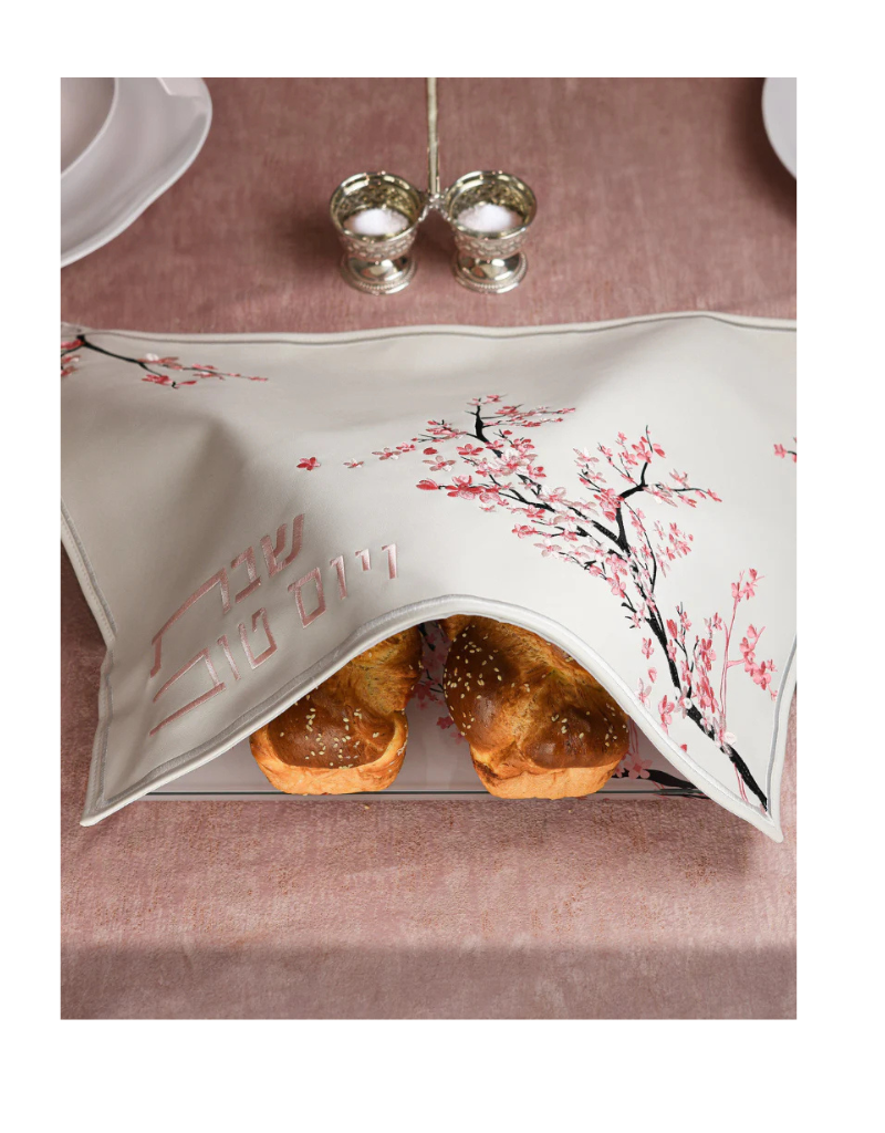 Cherry Blossom Leather Challah Cover