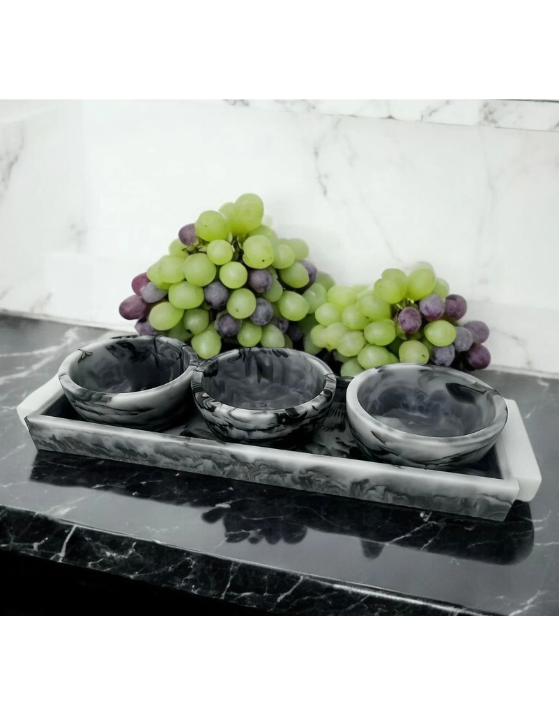 4 Piece Marble Condiment Set (Options)