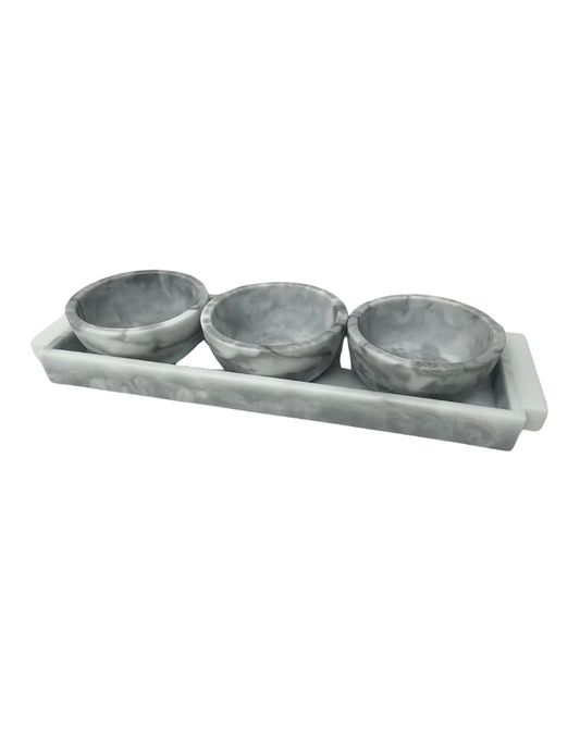 4 Piece Marble Condiment Set (Options)