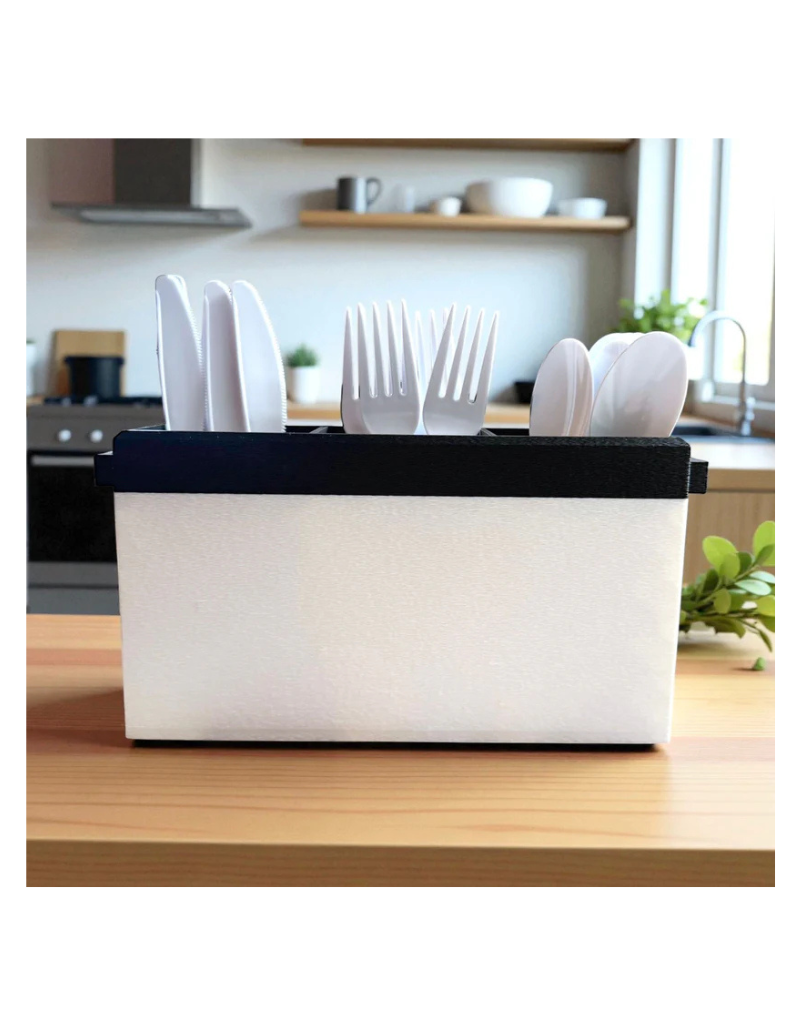 Black and White Cutlery Caddy