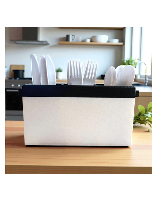 Black and White Cutlery Caddy