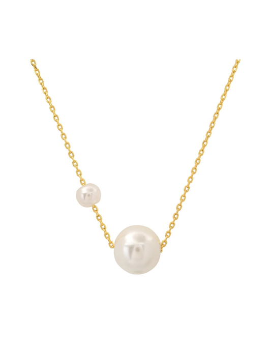 Double Pearl Pendant Necklace