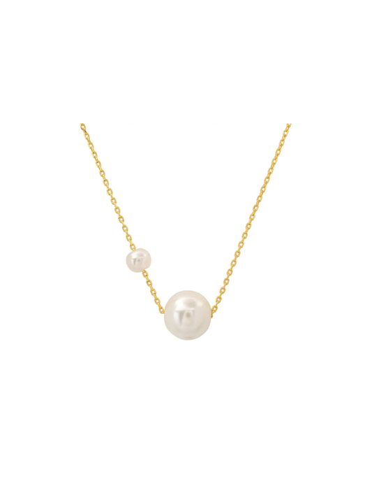 Double Pearl Pendant Necklace