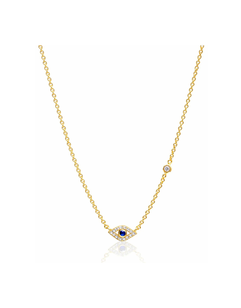 Pave Evil Eye Gold Necklace