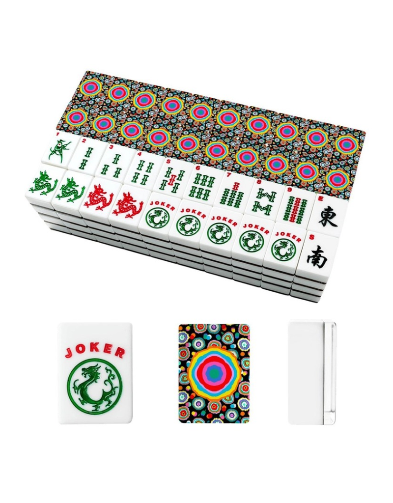 Acrylic Festive Paper Flowers American Mahjong Tiles + Case