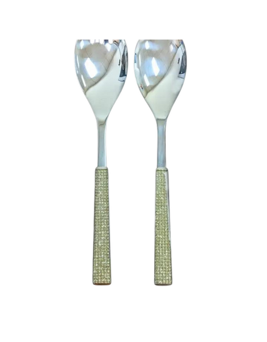 Yellow Glitter Handle Salad Servers