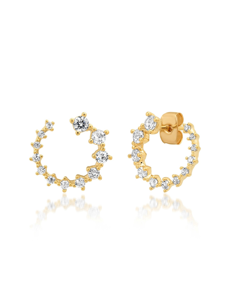 Front Facing Graduated Gold Hoop