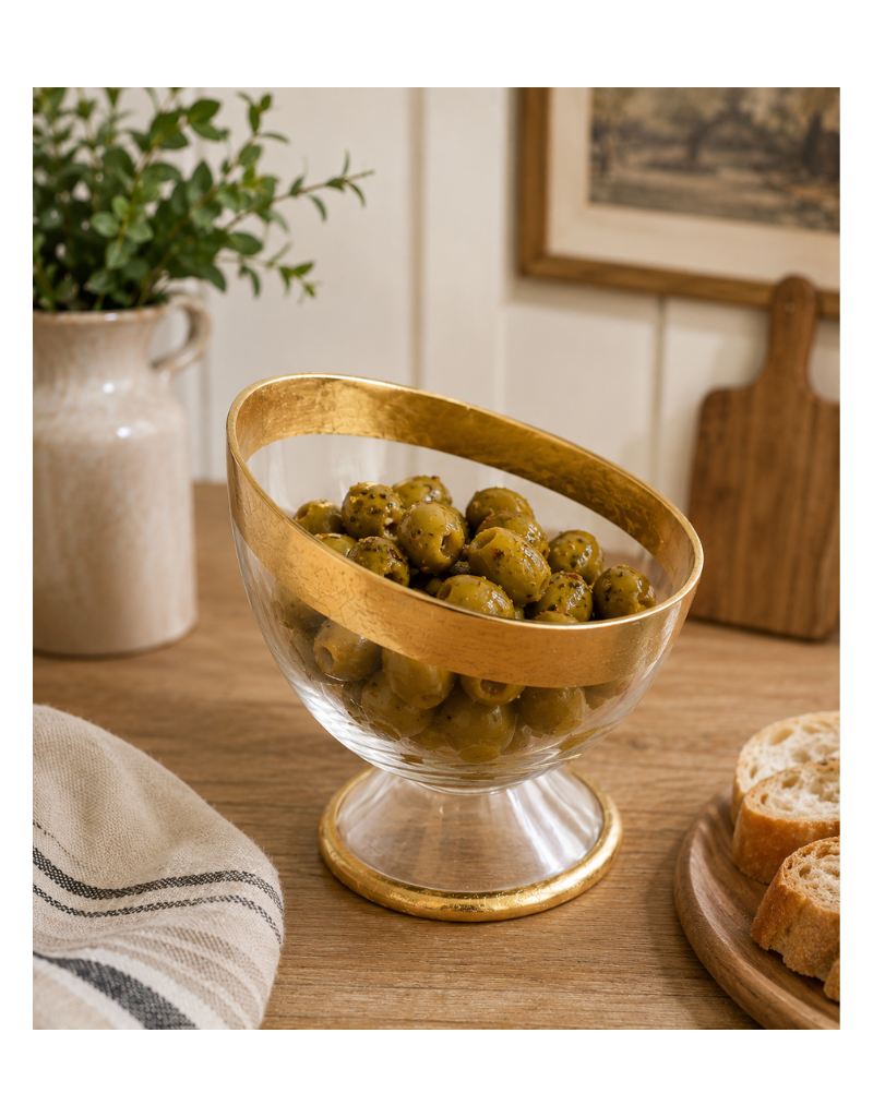 Slanted Gold Border Bowl