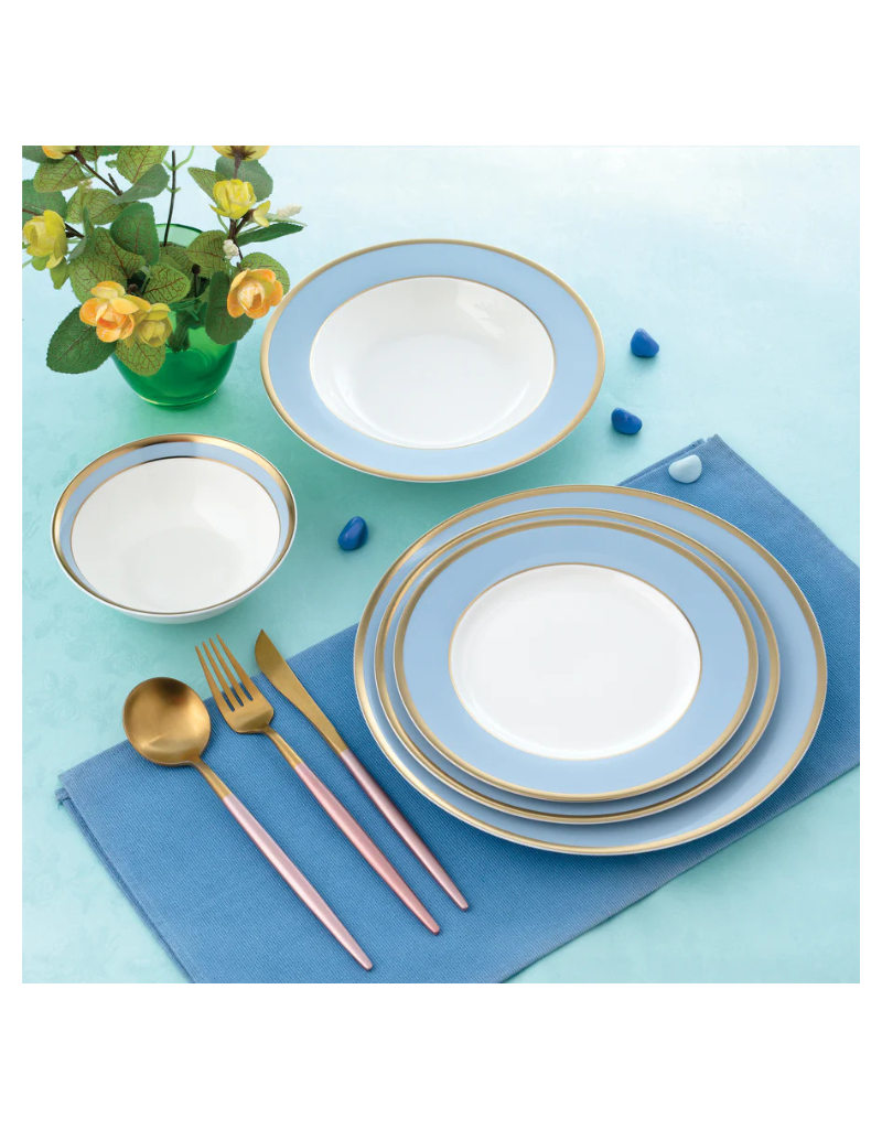 Gail Light Blue 20pc Bone China Dinnerware Set