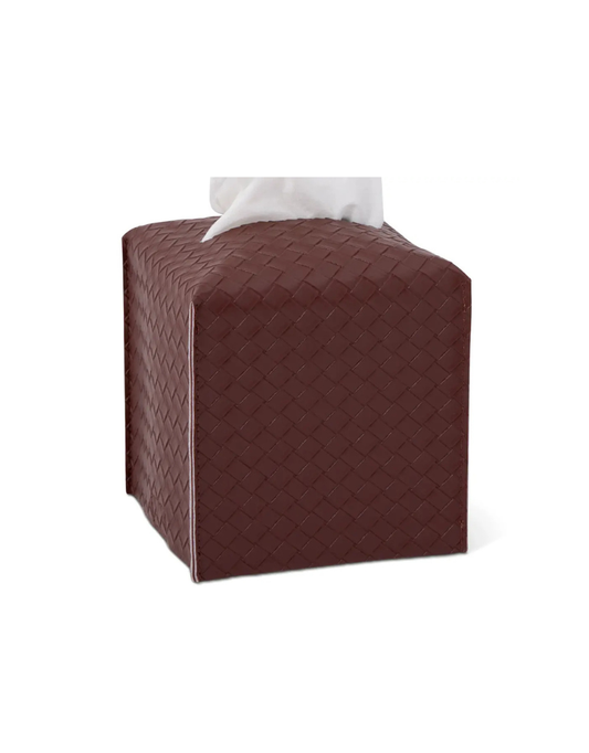 Smooth Chocolate Leatherette Tissue Holder