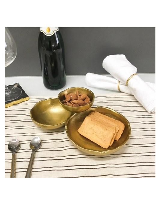 Gold Textured 3-Bowl