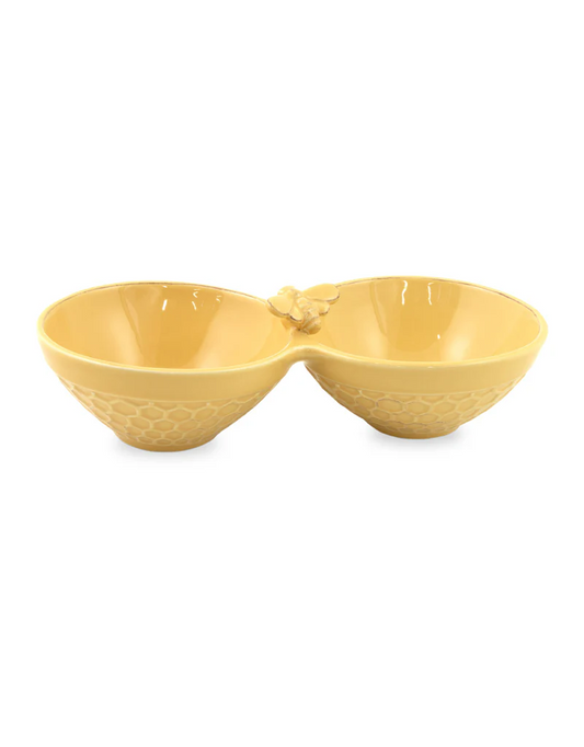 Honeycomb Stoneware Divided Bowl
