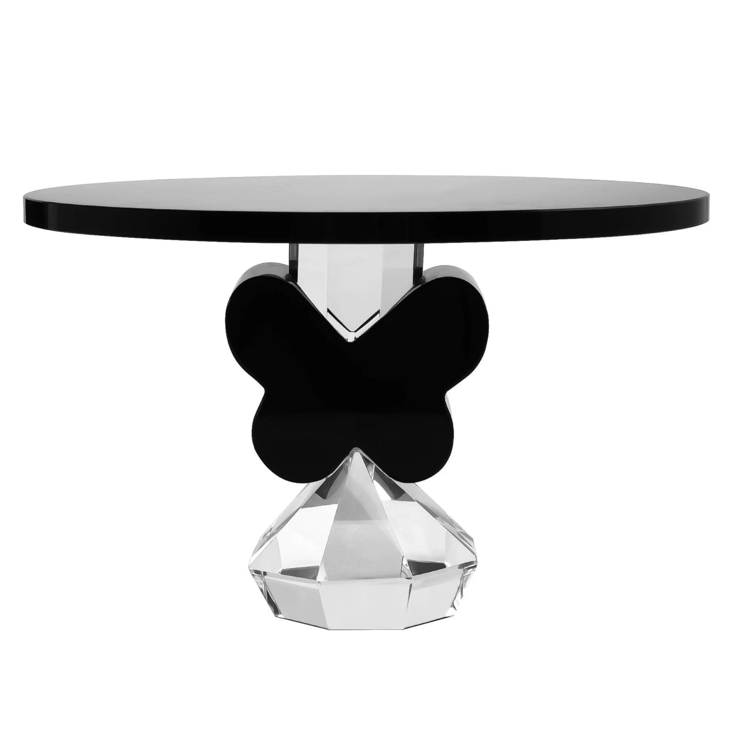 Crystal Butterfly Cake Plate - Black/Clear