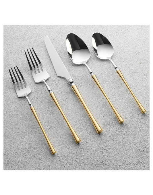 Irene Gold & Silver Flatware 20 Piece Set
