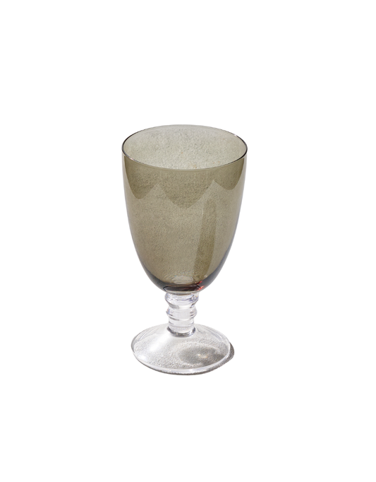 Vikko Iris Smoked Glass Goblets with Clear Stem 20.5 Oz