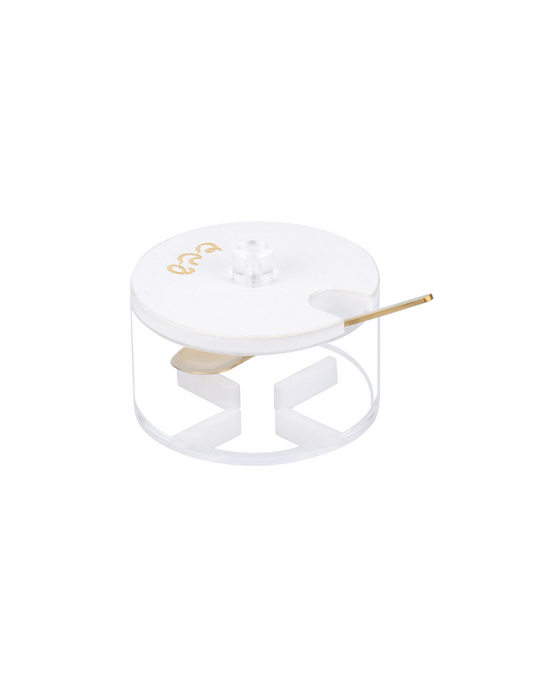 Leatherette Lucite Honey Dish