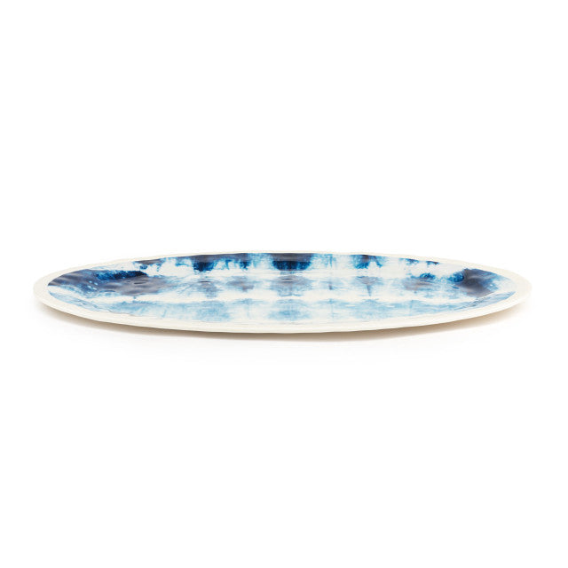 Coastal Shibori Large Melamine Oval Platter