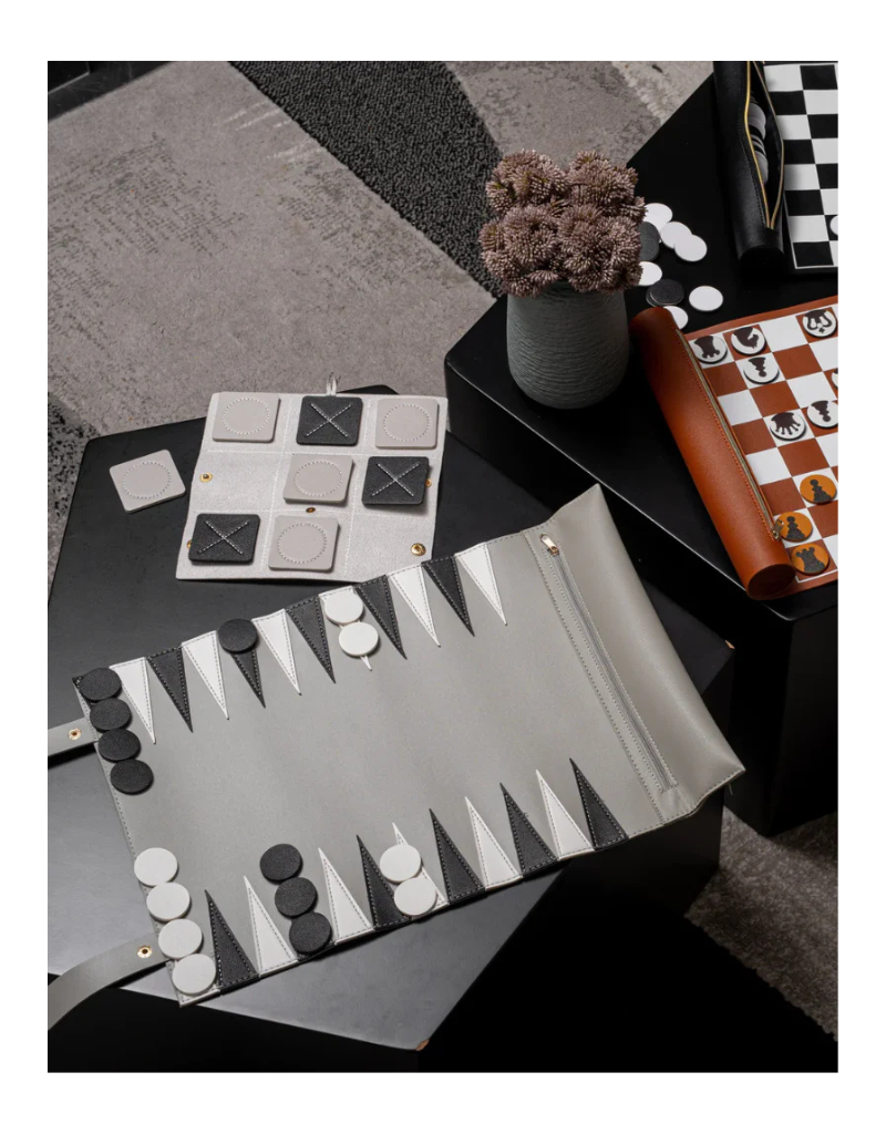 Leather Backgammon Game