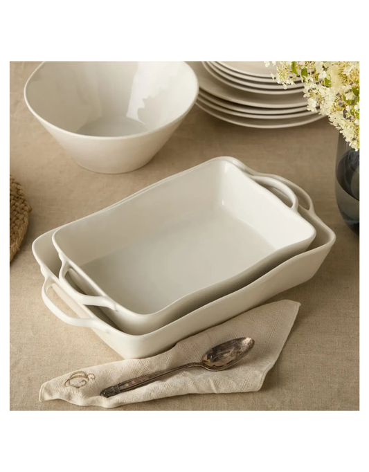 Linen Cream Rectangular Baker