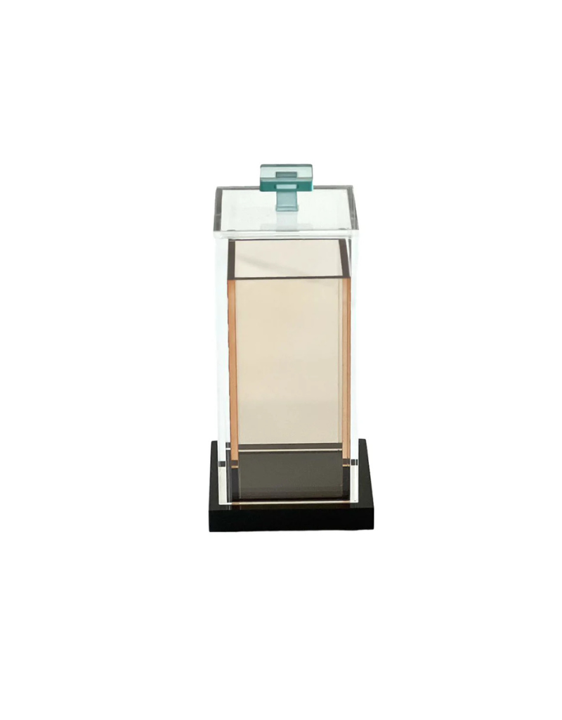 Amber/ Teal & Black Lucite Matchbox