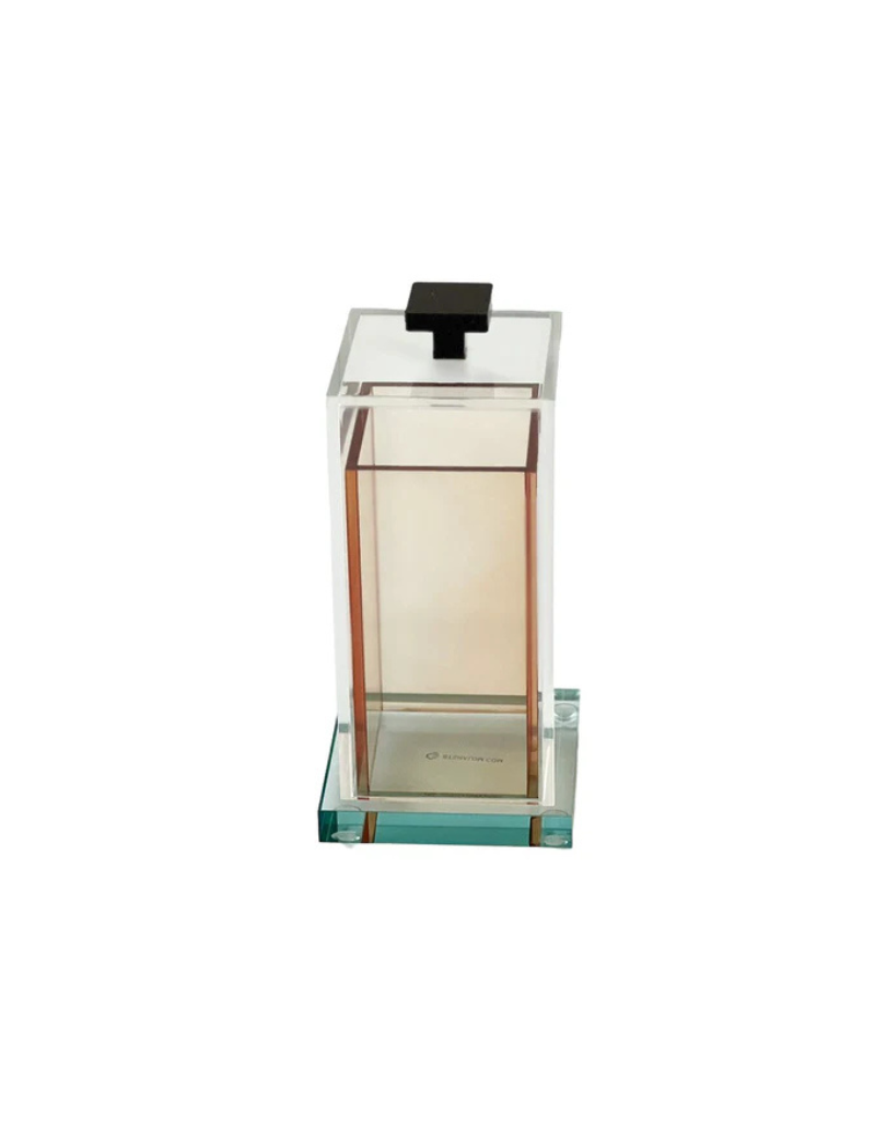 Amber/ Teal & Black Lucite Matchbox