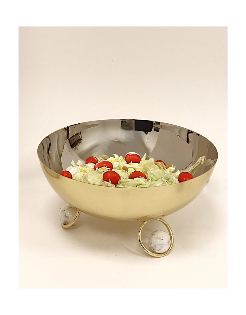 Small Salad Bowl with Marble Ball Legs