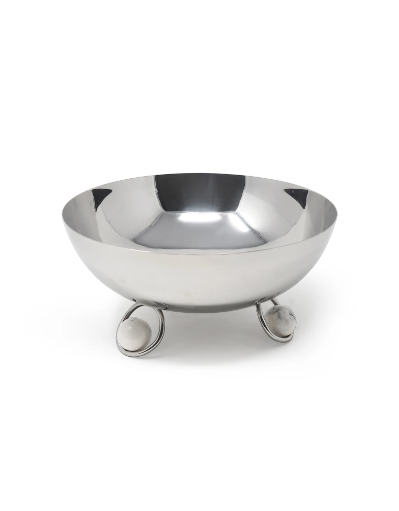 Large Salad Bowl with Marble Ball Legs