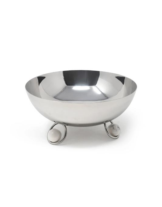 Large Salad Bowl with Marble Ball Legs