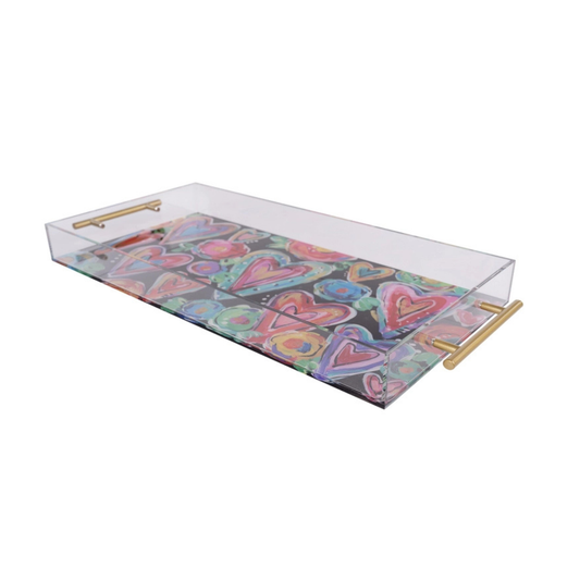 Colorful Hearts Acrylic Tray
