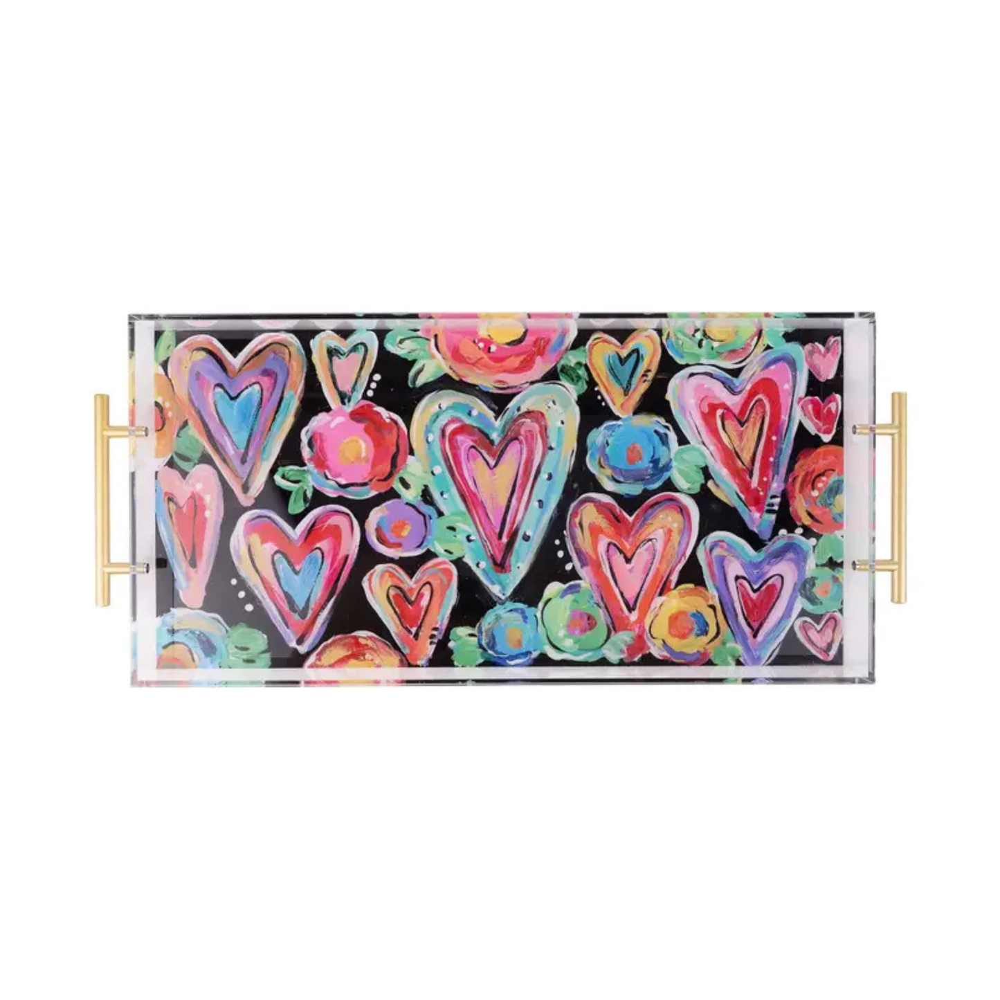 Colorful Hearts Acrylic Tray