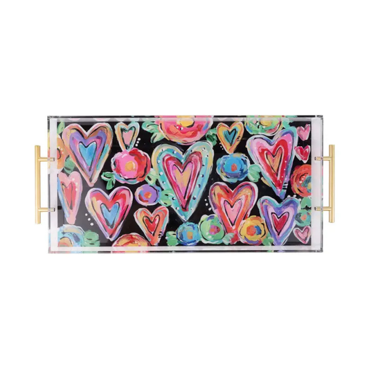 Colorful Hearts Acrylic Tray