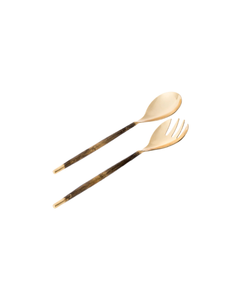 Brushed Gold Salad Server Set