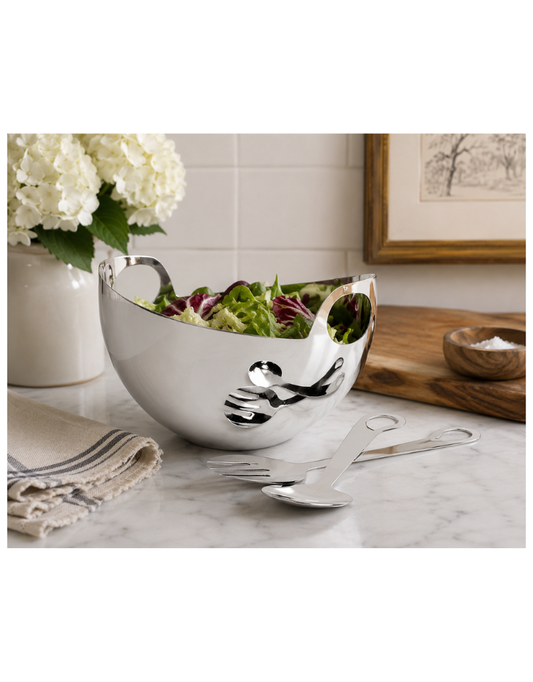 Modern Stainless Steel Bowl With Servers