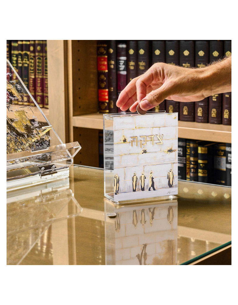 Painted by Judy Sculpture Kosel Tzedakah Box