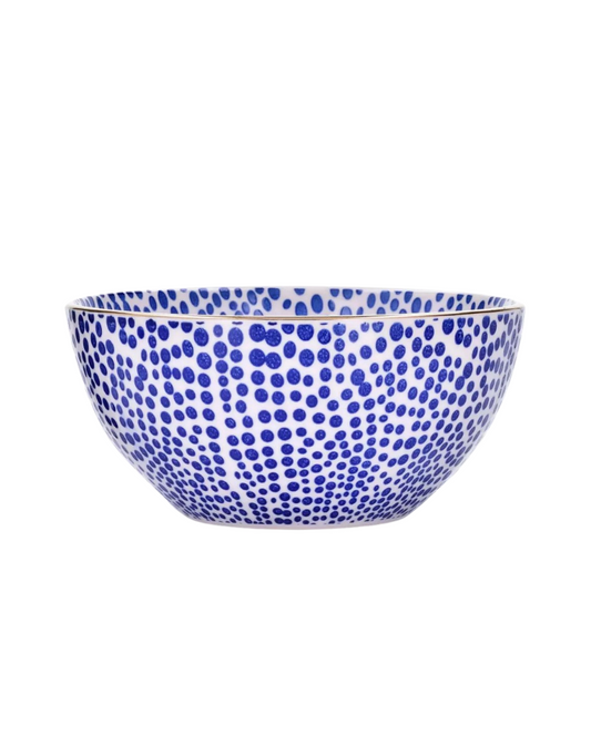 Blue Polka Dot Stoneware Bowl