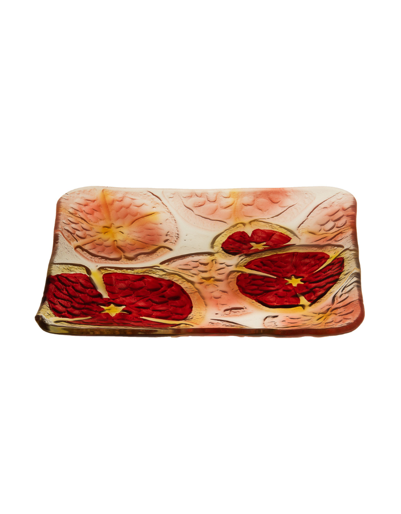 Pomegranate Glass Square Plate