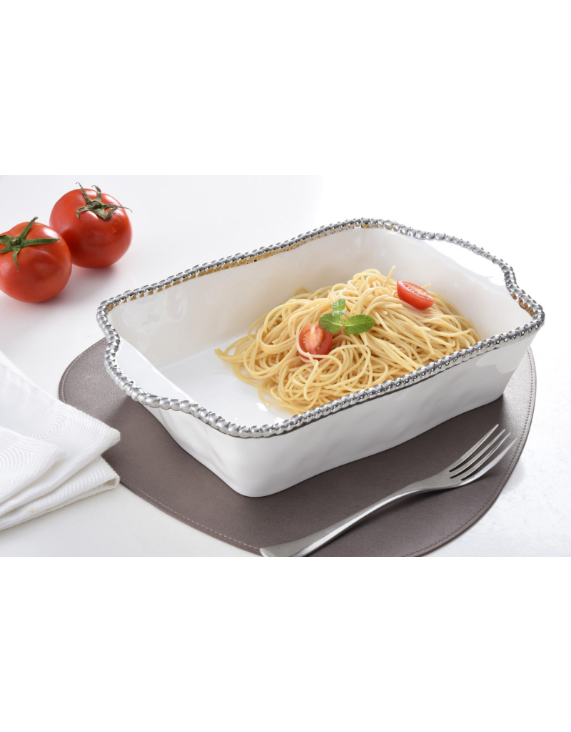 Rectangular Silver Edged Baking Dish