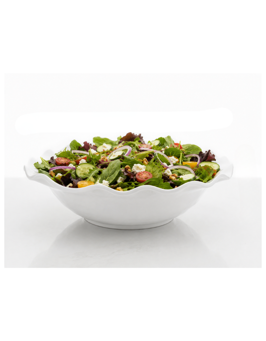 White Round Melamine Serving Bowl