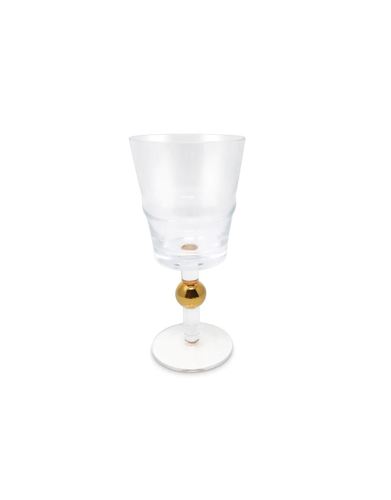 Set Of 6 Glasses With Gold Ball Design