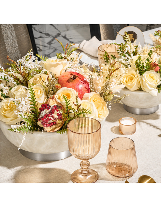 Silver Round Resin Centerpiece Decorative Bowl (options)
