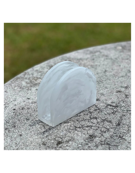 Resin White Swirl Napkin Holder