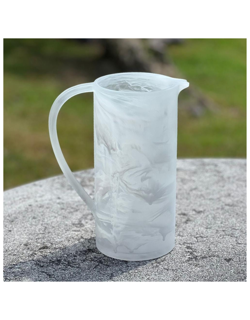 Resin Swirl White Matte Pitcher