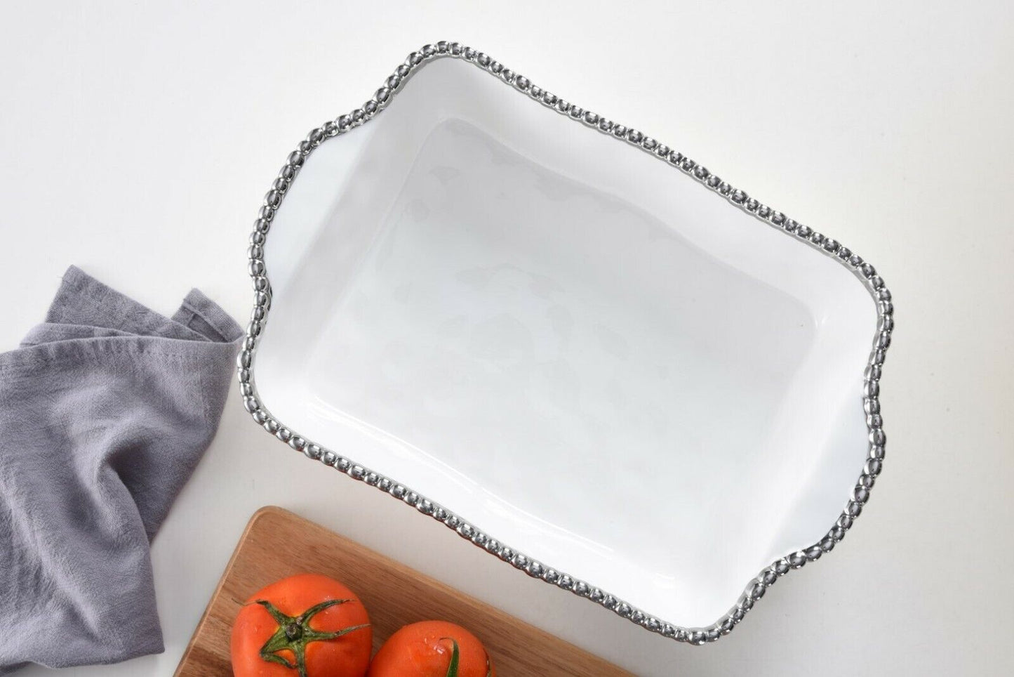 Rectangular Silver Edged Baking Dish