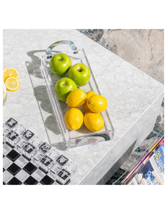 LUX Bread Tray With Silver Handles