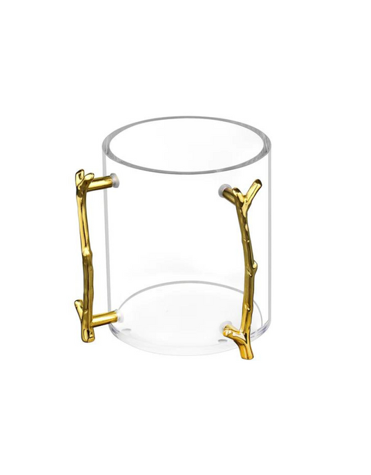 Lucite Washing Cup Gold Branch