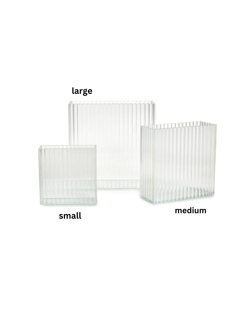 Ribbed Windows Square Vase