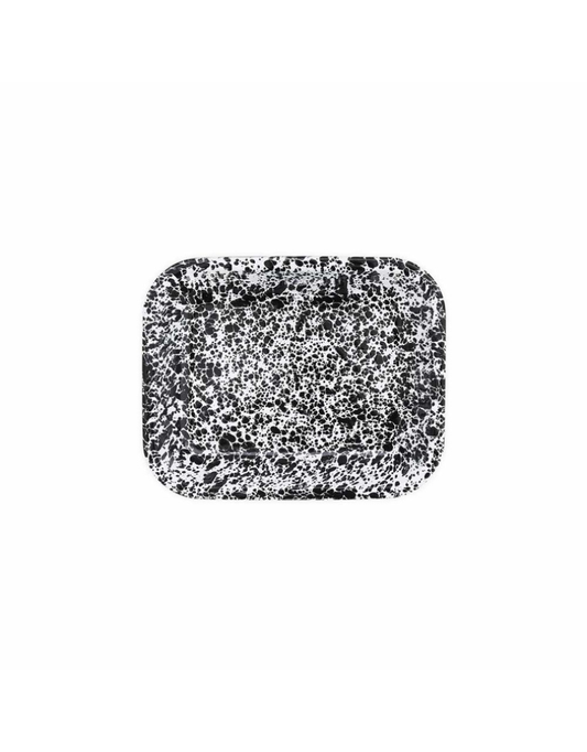 Splatter Enamelware Small Black Open Roaster