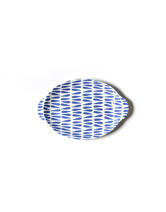 Iris Blue Drop Large Handled Oval Platter