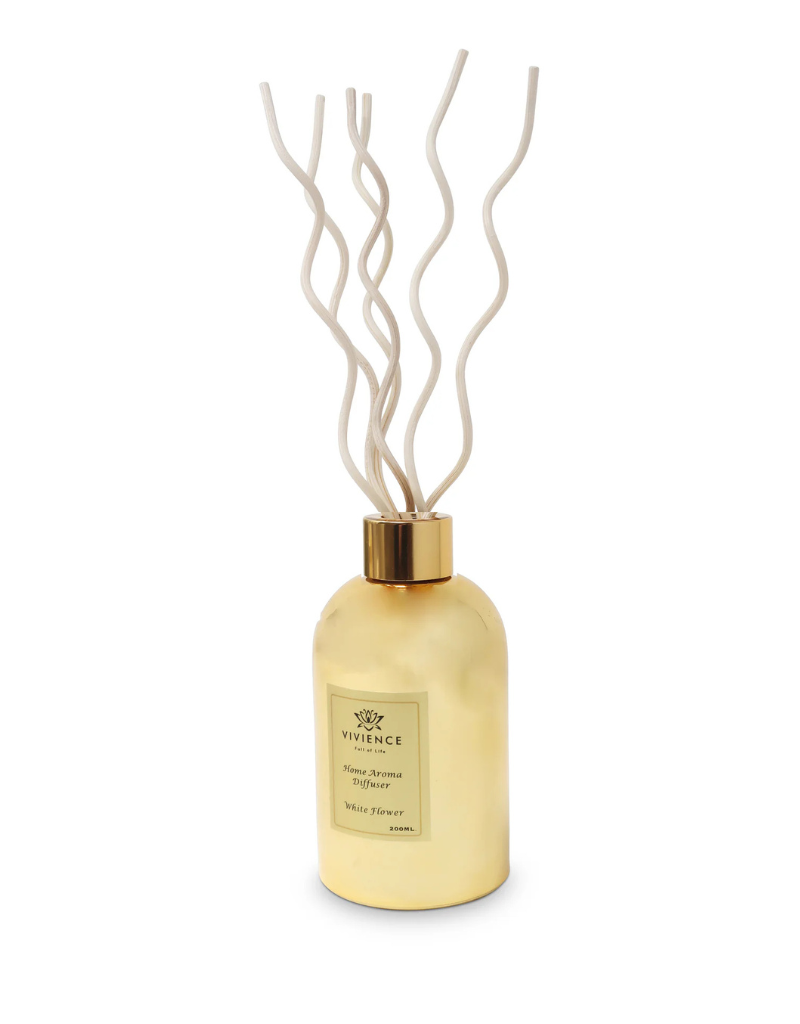 White Flower Scent Gold Reed Diffuser