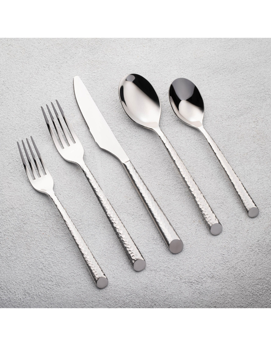 Vikko Onyx Shiny Silver Flatware 20 Piece Set